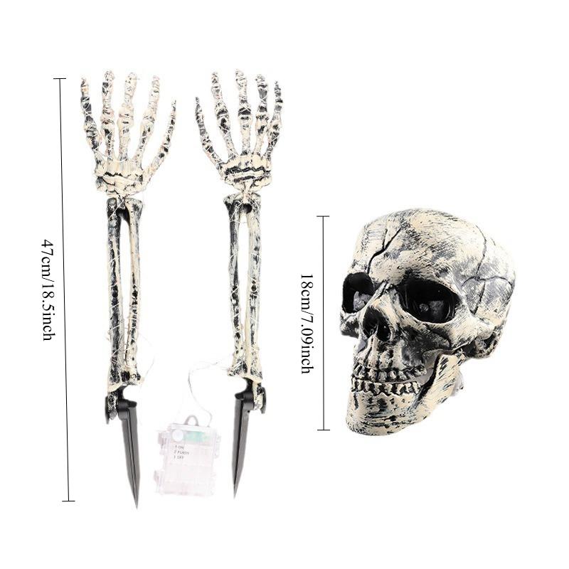 1pc Halloween Skull Man Props Realistic Skull Garden Pile Outdoor Decoration for Horror Party, Halloween Decorations