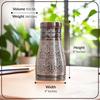 Pure Copper Bedroom Water Bottle with Inbuilt Glass, Dark Embossed Design, Bedside Carafe, Ayurvedic Health Benefits, 950 ML (Pack of 1)