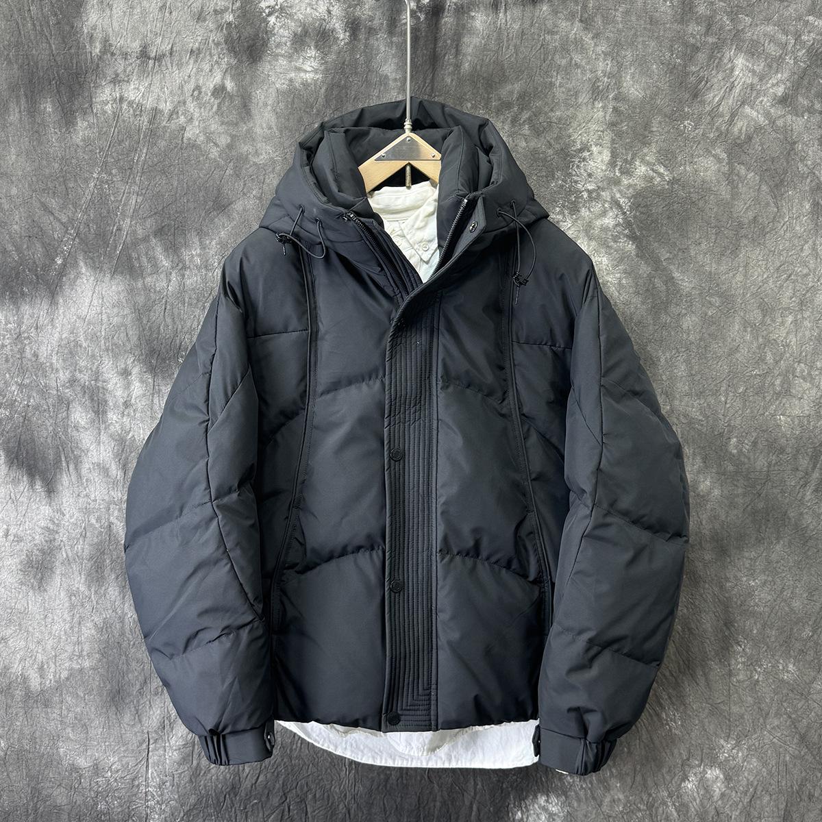 

Men s Fashionable Thickened Hooded Down Puffer Jacket - Winter Warmth with High-Quality White Duck Down L