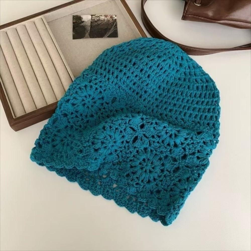 Handmade Hollowed Out Beanie Cap Bohemian Style Knit Cap Cute Ethnic Style Hat  Girls