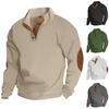 American Style Jacquard Ribbed Stand Collar Western Cowboy Men's Long Sleeve Sports Hoodie