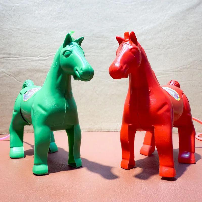 Squeeze Air Powered Horse Toy Classic Vintage Plastic Jumping Horse Toy Kids Interactive Party Favor Toy