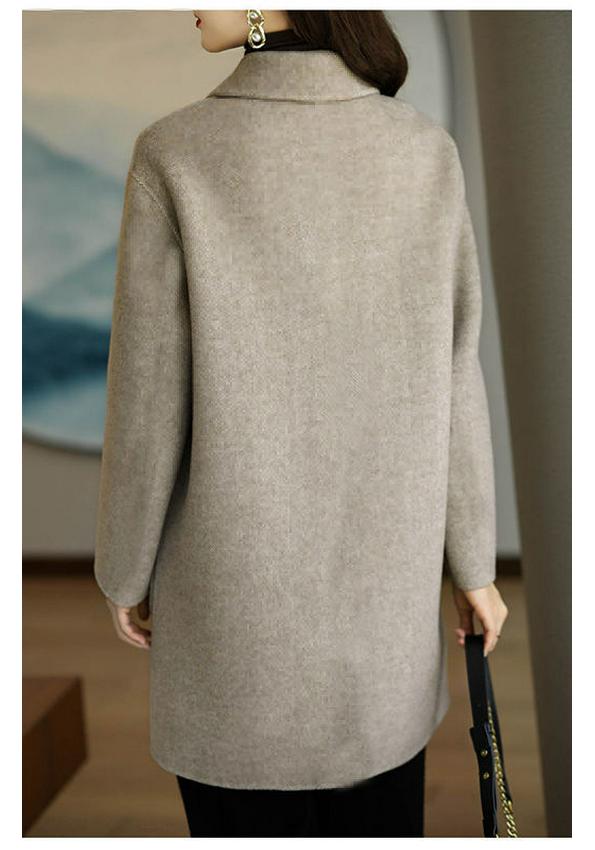 Women's Mid-Length Woolen Coat: 2026 Autumn/Winter Style, Thickened, Warm, Loose Fit, Petite, Age-Reducing Korean Design