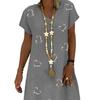 V-neck new dress long fashion loose women's clothing