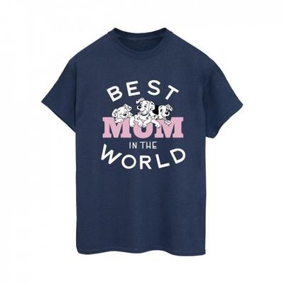 Womens/Ladies 101 Dalmatians Best Mum In The World Cotton Boyfriend T-Shirt
