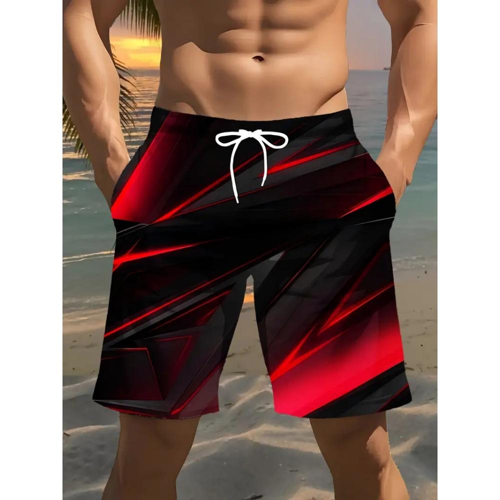 2025 Zomer Trend Heren Losse Shorts Trekkoord Sneldrogend Gestreept 3D Print Shorts Casual Oversized Hardloop Adem Sport Shorts