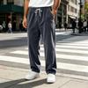 Men's Corduroy Straight Leg Pants Wide Fit Vintage Casual High Street for Fall