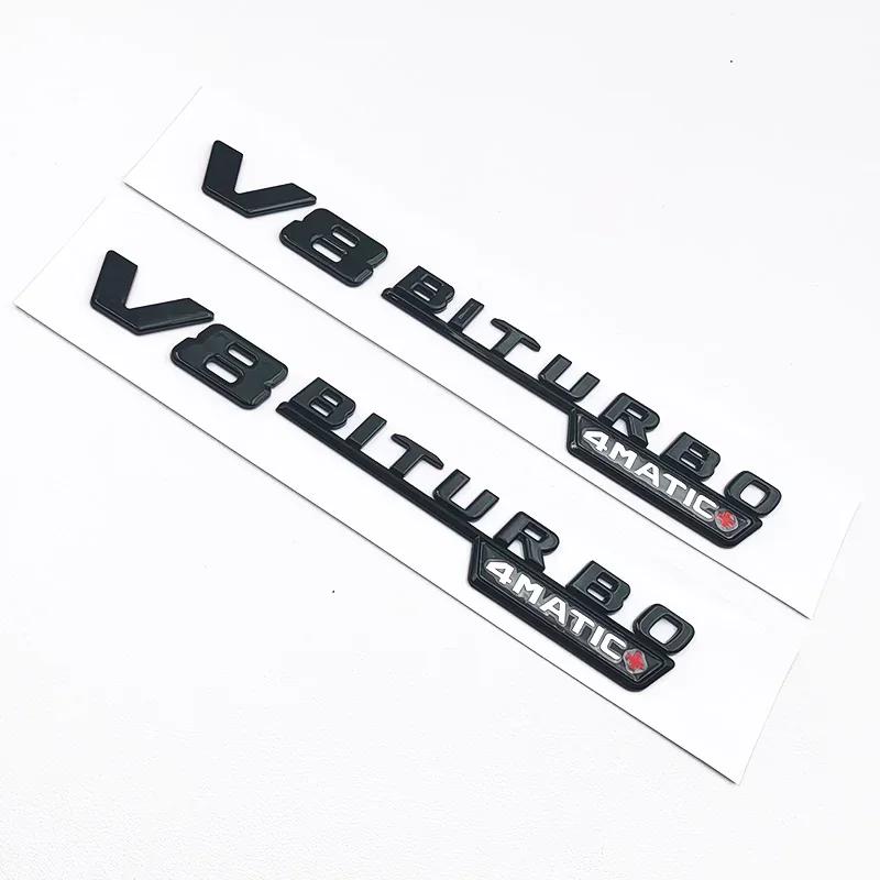 AABGV1 3D ABS Black GLC63S Logo Letters V8 BITURBO 4MATIC Badge Car Rear Star Sticker Trunk AMG Emblem For Mercedes Benz GLC AMG X253