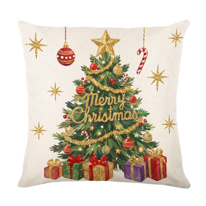 Christmas Throw Pillow Set - New Style Santa Claus, Snowman and Nutcracker Print Cushion Cover for Sofa Pillows
