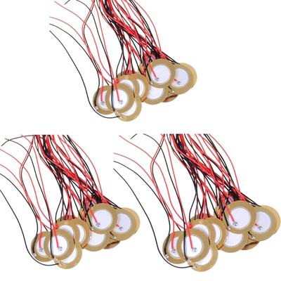 15Pcs Piezo Disc Element Sensor with Wire, Piezoelectric Pickup Sensor, Contact Microphone Triggers, Transducer Prewired