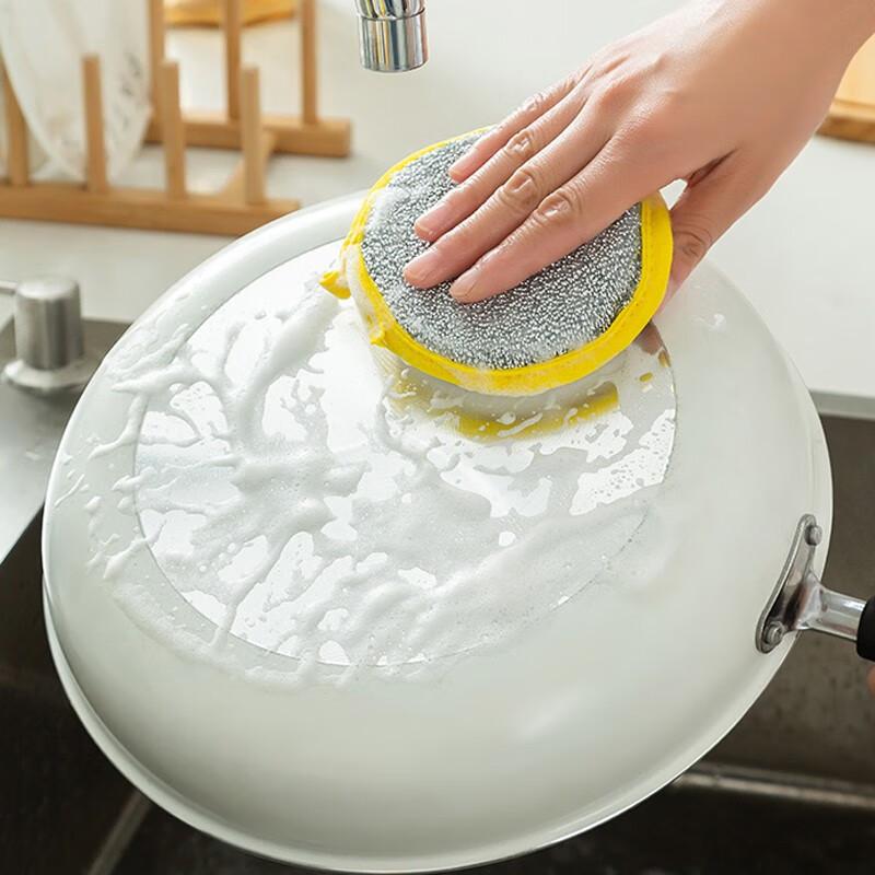 5/10pcs Multi functional double-sided non stick cleaning sponge,non stick oil,reusable pot brush,thickened,kitchen cleaning tool