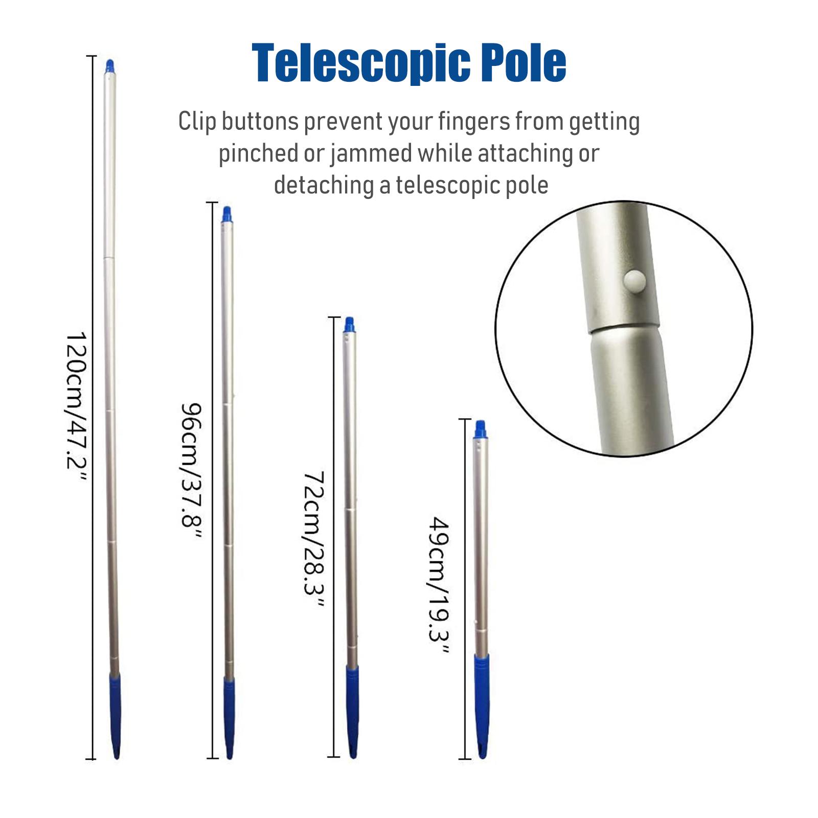 

Pool Skimmer Net with Telescopic Pole Removal Leaf Rake Swimming Pool Ponds Fast Cleaning Tool with Heavy Duty синий