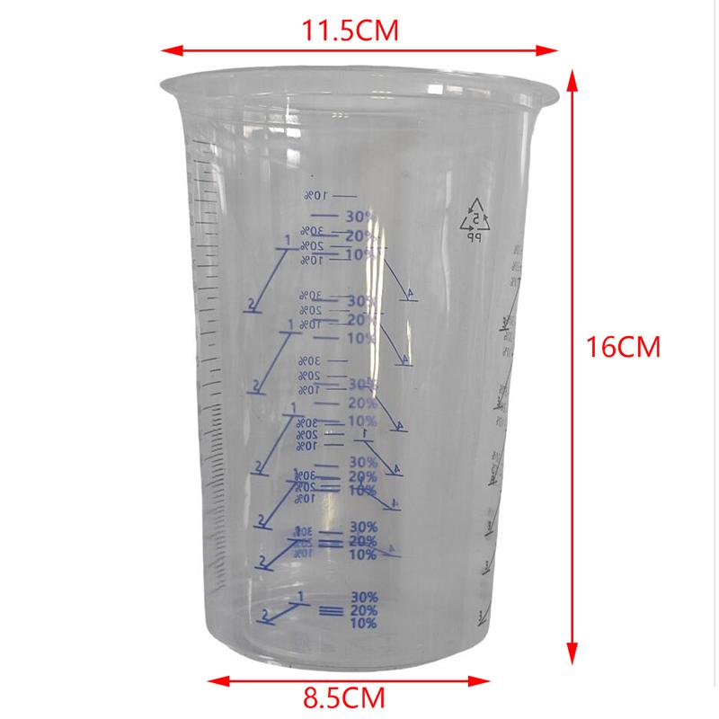 10Pcs Spray Gun Disposable Measuring Cups 1000Ml Clear Graduated Plastic Paint Mixing Cups Diy Accessories