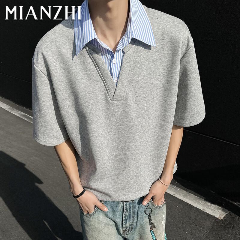 Men s Trendy Faux Layered Polo Shirt XL