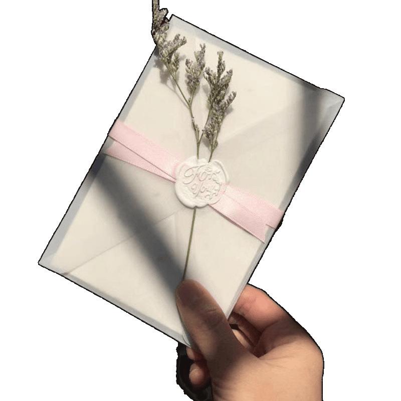 Translucent Vellum Envelopes for DIY Invitations with Wax Seal Option, Blank & Creative, Includes Coupons
