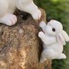 Resin Rabbit Figurine Ornaments Cute Animal Figurine Garden Decoration Bunnies Sculpture  Patio