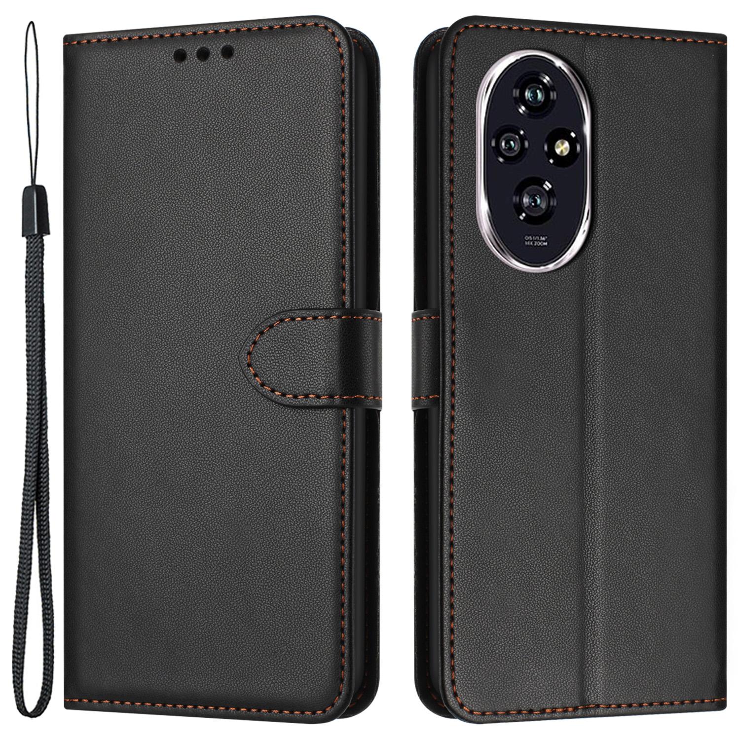 

For Honor 200 Pro 5G Leather Case Stand Wallet Phone Cover Black