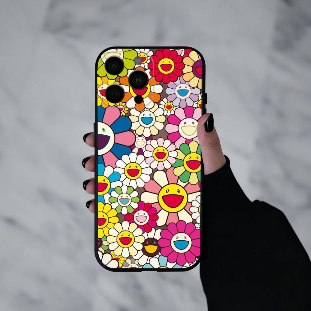 Takashi M-Murakamis F-Flowers Phone Case Silicone Soft For IPhone 17pro 16 15 14 13 12 11 X XR Plus Pro Max Plus