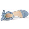 Allegra K Women's Lace-Up Sandals, Open Toe, Block Heel, Blue, Size 24.0cm
