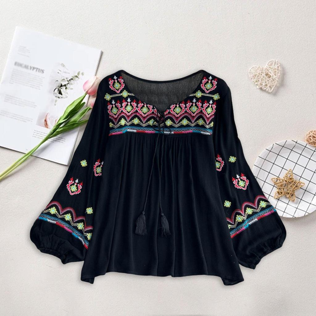 Women's Embroidered Blouse for Summer Beach And Street Activities