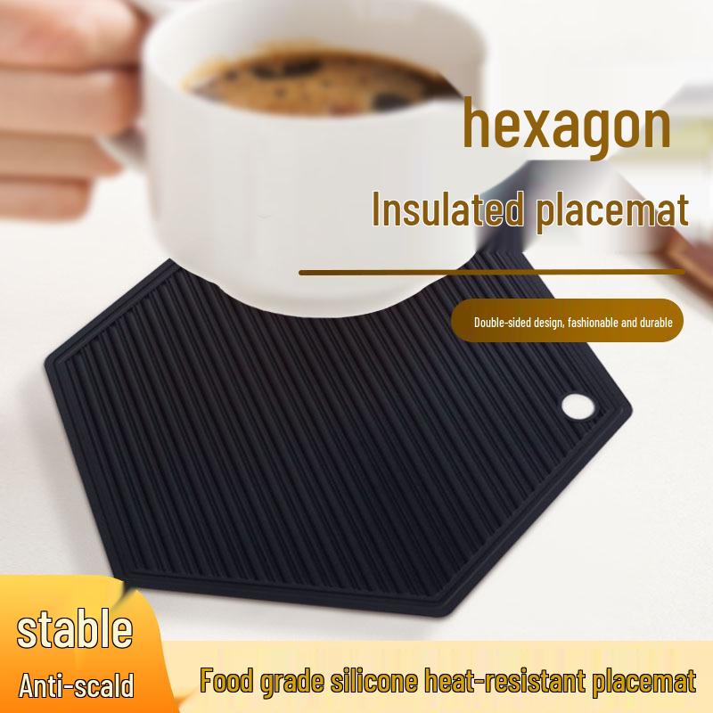 Honeycomb Silicone Placemats: Heat-Resistant, Non-Slip, Easy-to-Clean, Quadrilateral Kitchen Table Mats.