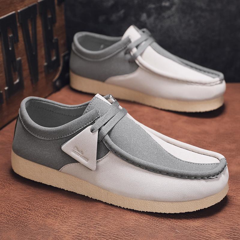Fashion Suede Loafers Shoes For Men Grey Casual Shoes Men Platform Slip-on Men's Driving Shoes Lightweight Versatile Mens Shoes