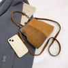 Imitation Suede Women's Retro Crossbody Bag, Elegant Contrasting Color Kiss Lock Shoulder Bag, Detachable Shoulder Strap Small Handbag, Daily Handbag