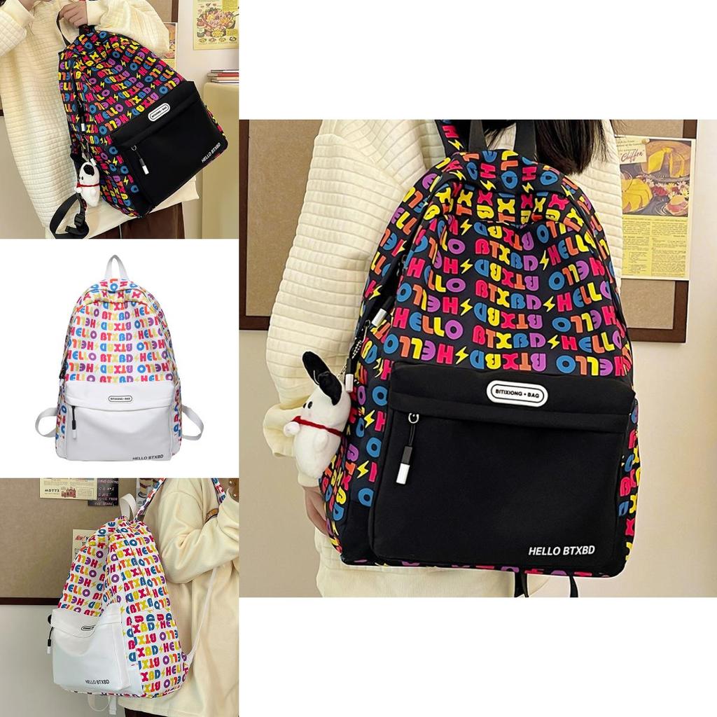 New Arrival Letter Printed Unisex Backpack Large Capacity Casual Bag For Students