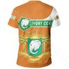 Summer Africa Round Neck Short Sleeve T-Shirt Men's 3D Printing - Ivory Coast Tee Pentagon Style