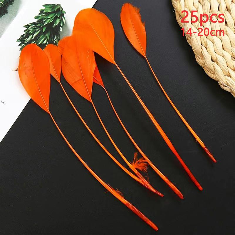 14-20cm Goose Feathers Bulk 25pcs Long Decoration Thin Plumas White Black Mixed Colors Plume For Crafts Hat Vases Carnival House