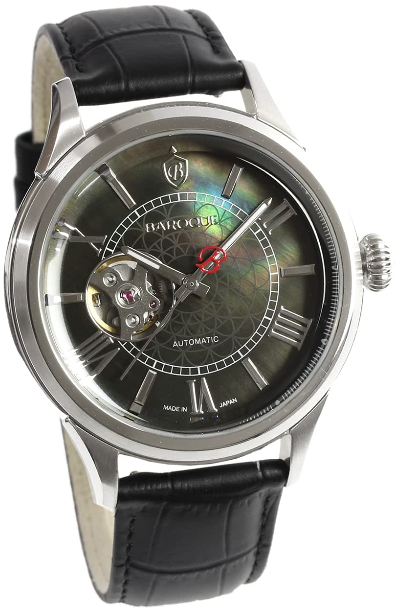

Baroque Watch Automatic Winding Made in Japan Skeleton Leather Belt Black Gift Present [BAROQUE] Men s BA3004S-38BR