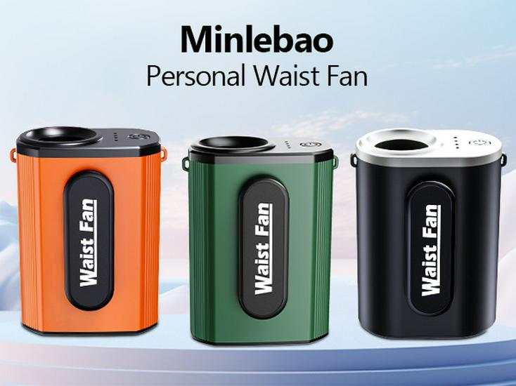 Portable USB Rechargeable Waist Fan for Outdoor, Camping, & Construction 70x51x88mm чёрный