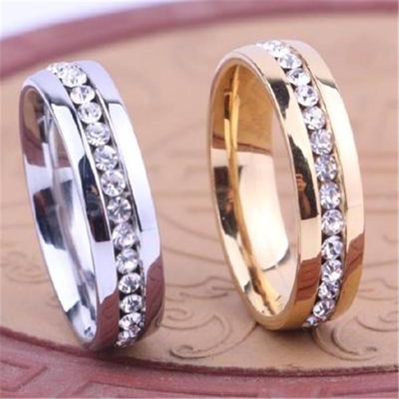 

Женская и мужская мода двухрядное свадебное ювелирное кольцо из титановой стали
