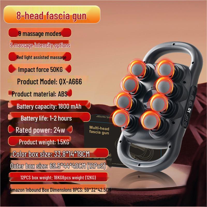 

Cross 16 & 24-Head Fascia Gun - Powerful Deep Tissue Massager (English Version) Chinese packaging
