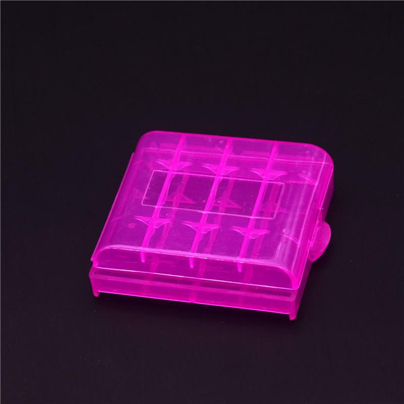 Ящик для хранения аккумуляторов для No 5 нет 7 батареек типа AA AAA 14500 прозрачные пыленепроницаемые с слотами 4-section 5-color фиолетовый 553₽