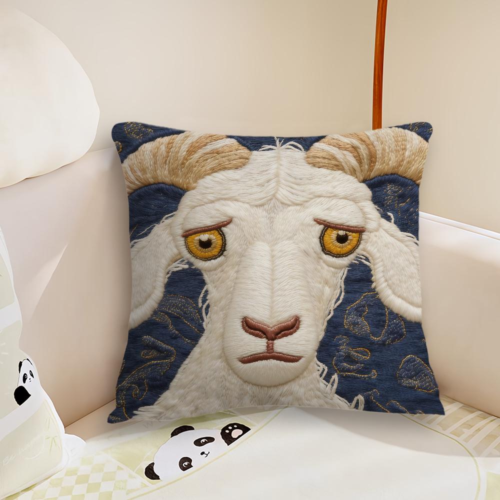 Whimsical Screaming Sheep cushion cover Pillow Case Plush Fabric Soft Double Sided Print Sofa Cushion Cover Throw Pillow Covers