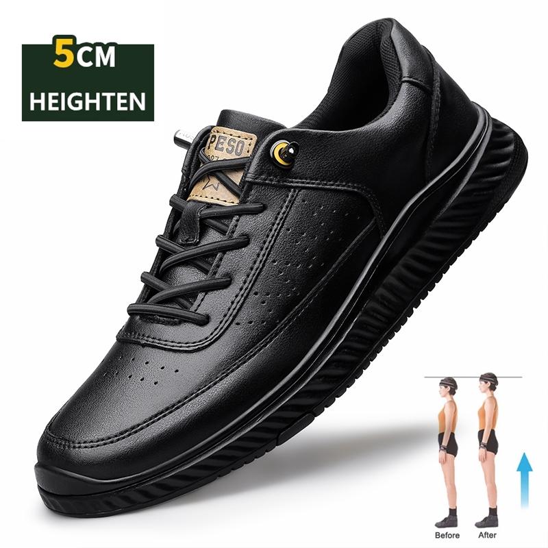 Winter High Quality Genuine Leather Flat/5cm Elevator Shoes Man Comfortable Warm Driving Shoes Slip Easy To Wear Men Casual Shoe