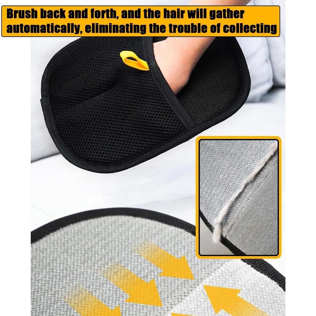 Pet Hair Removal Tool Reusable Static Removal Gloves Double-Sided Grooming Gloves for Pets Removes Pet Furs Hair for Carpets