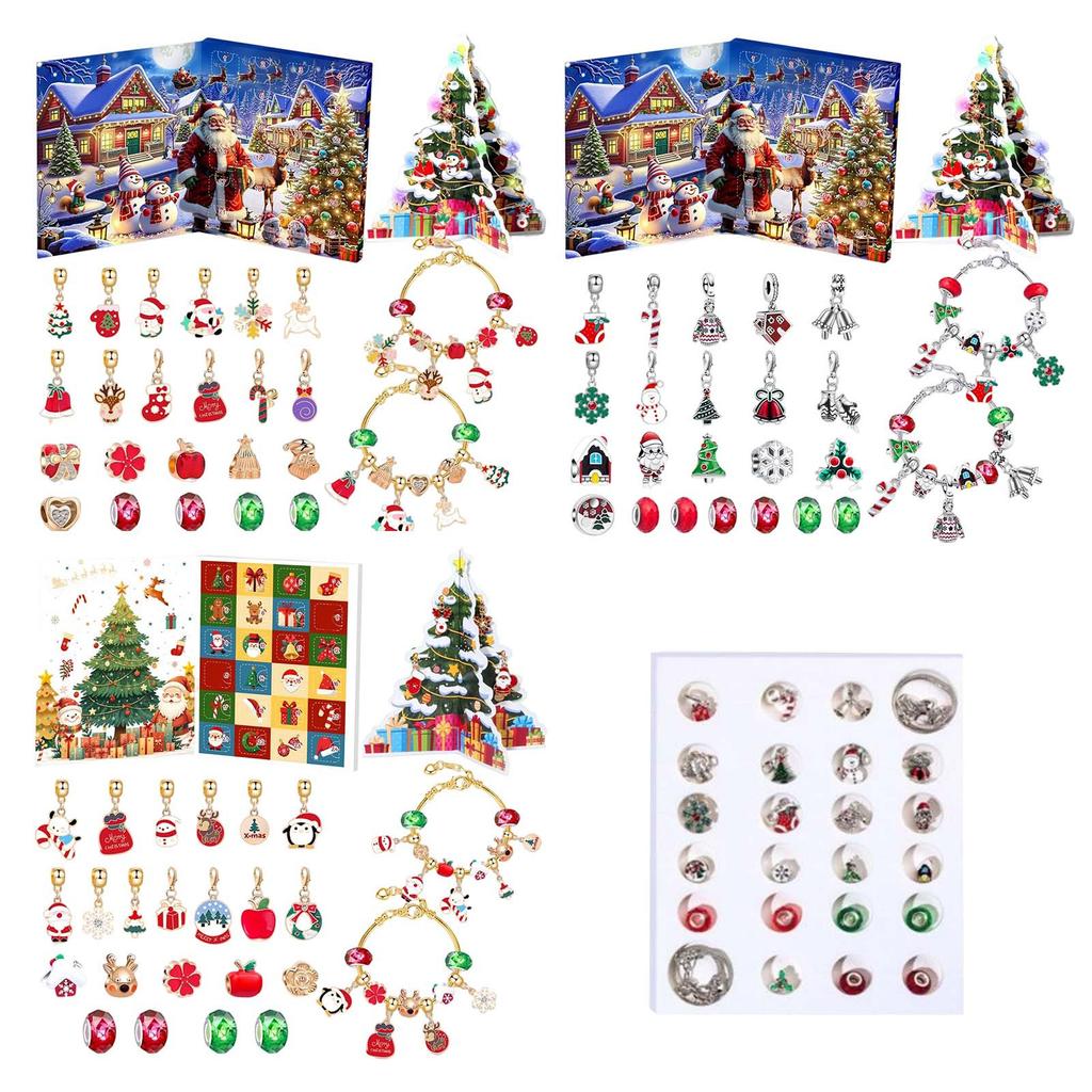 3D Three-dimensional Christmas Advent Calendar DIY Accessory Set Holiday Gift for Little Girls