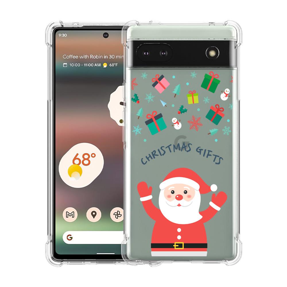 Christmas Four-Corner Drop-Proof TPU Case for Google Pixel 8 Mobile Phone - Festive Design