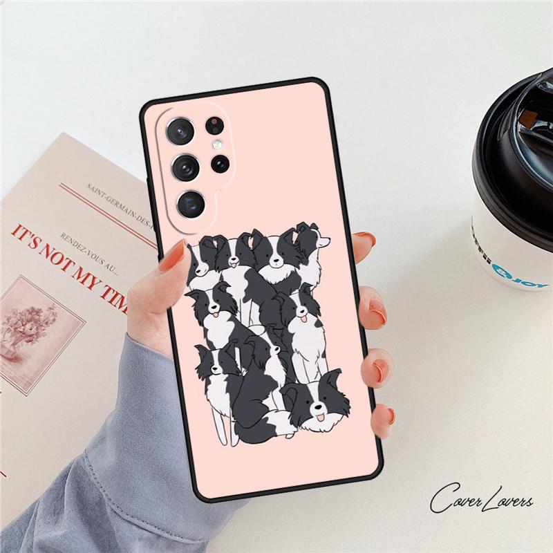 Border Collie Dog phone case For Samsung Galaxy S24 S25 S23 S22 Ultra Note 10 20 Plus S20 S21 FE Cover