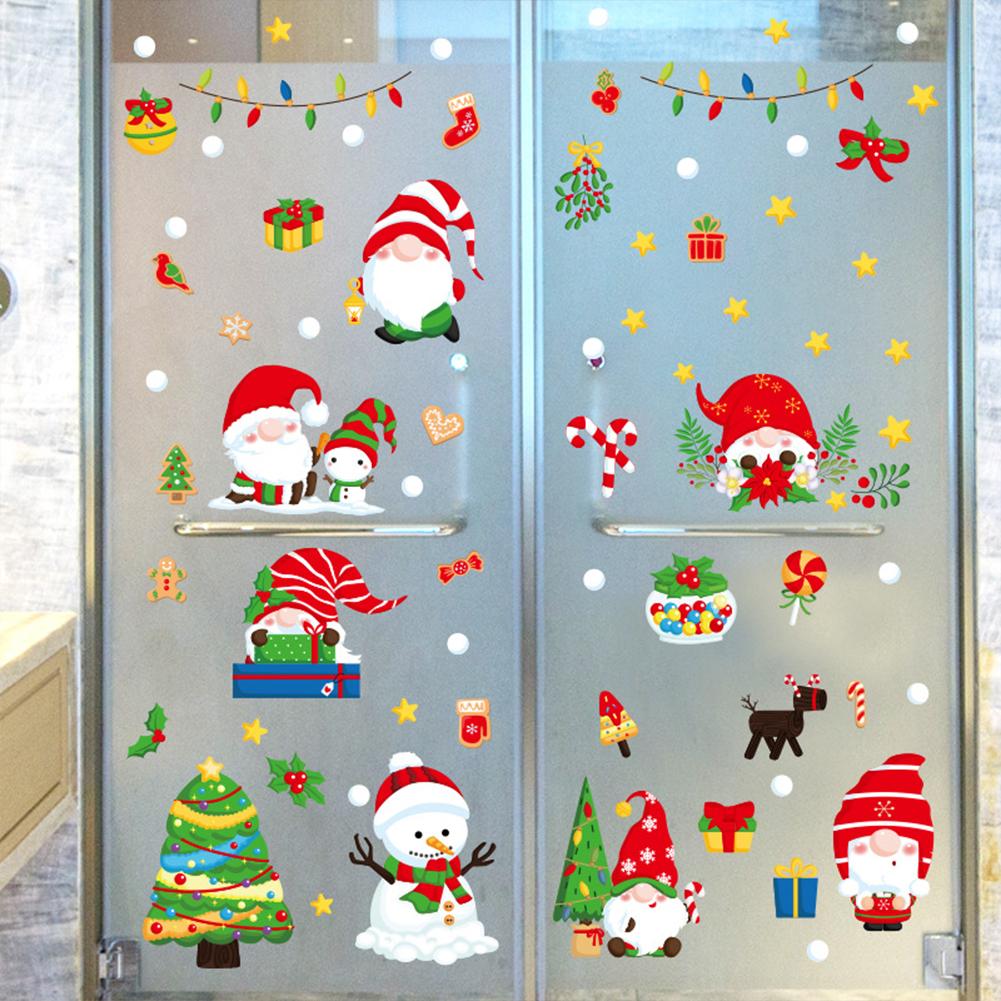 9 Sheets Christmas Window Clings Window Decal Stickers Xmas Holiday Home Decorations For Glass Windows