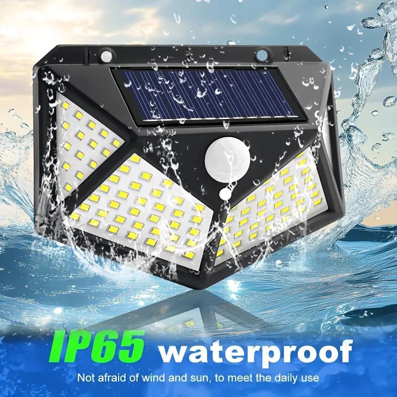 2/4/6PCS Outdoor Solar Lights with 100 LED Motion Sensor Lights 3 Modes Sensor Solar Wall Lights for Garden Patio Garage Decor