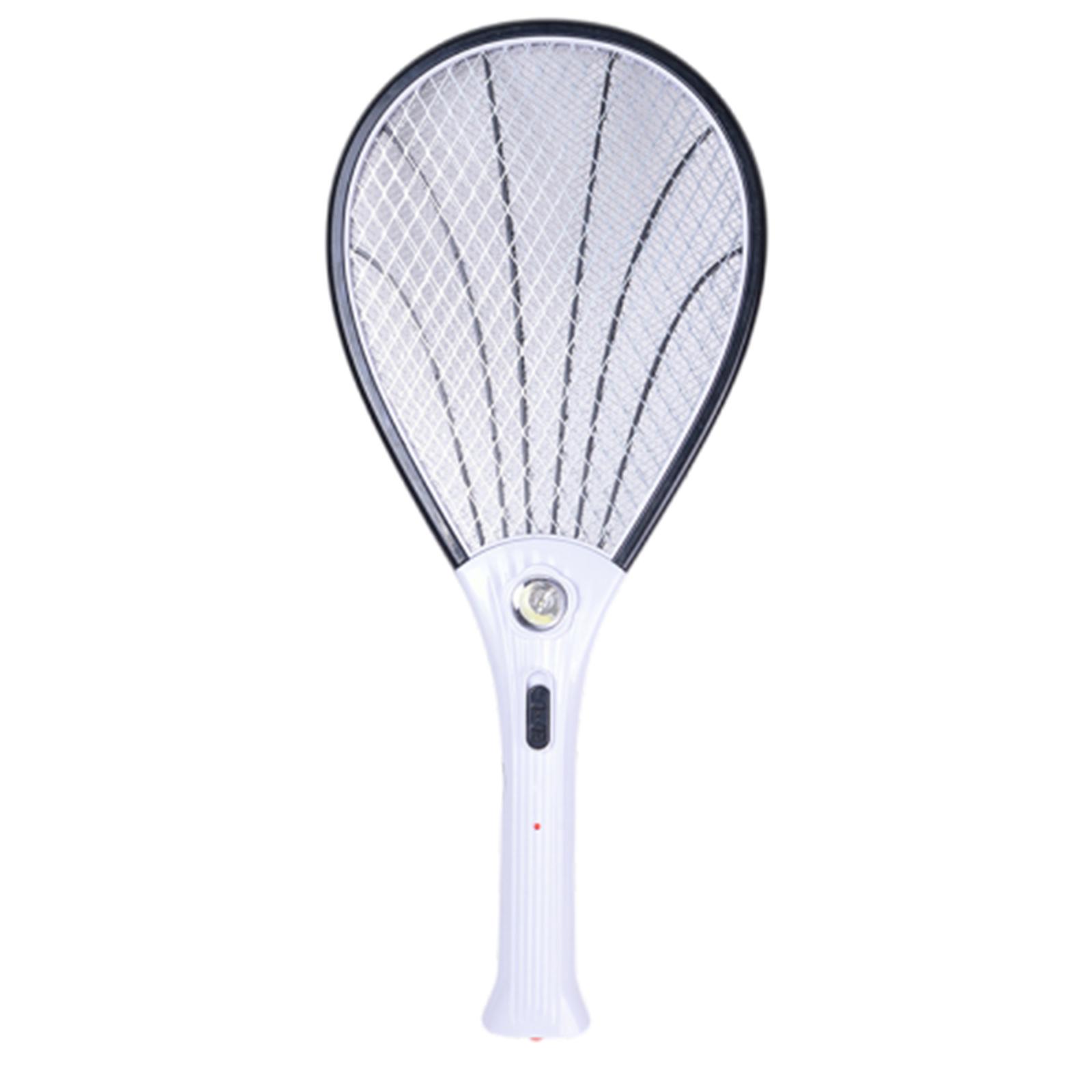 

Rechargeable Electric Mosquito Swatter with LED Light Three-Layer Mesh Large Surface Area Safe Anti-Electric Shock Insect Zapper Racket One Size чёрный