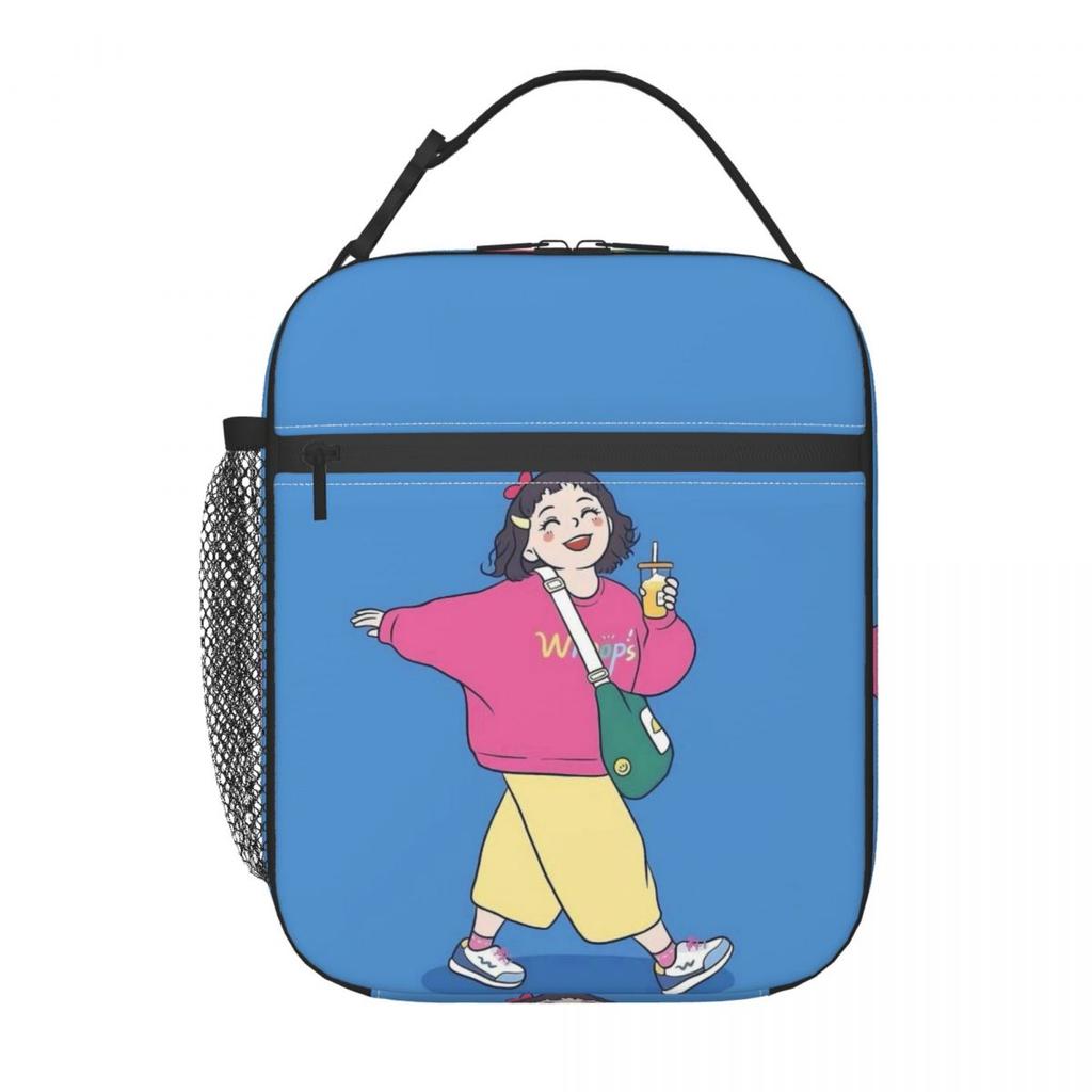 Cartoon Fashion Girl Insulated Lunch Bags for School Office Sport Car Portable Cooler Thermal Bento Box Women Children