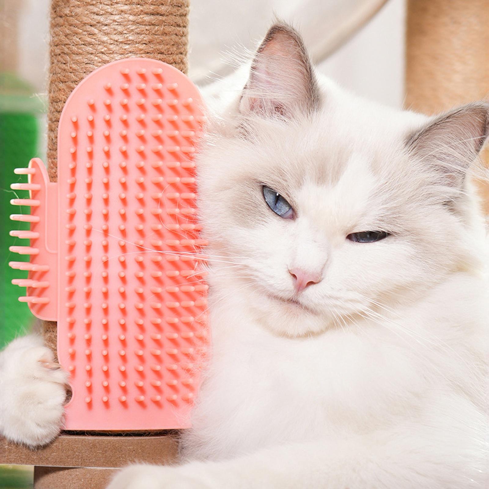 

Self Groomer Brush Corner Scratcher Massage Toy for Cats one size рожевий