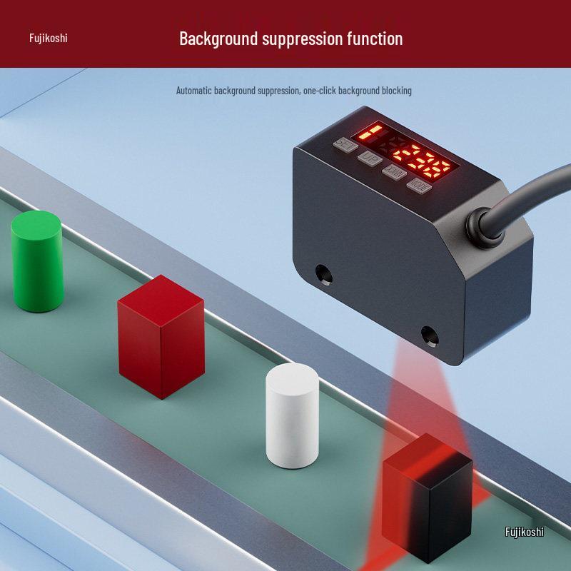 Digital Display Adjustable Photoelectric Sensor with Diffuse Reflection and Long-Distance Bar-Shaped Light Spot