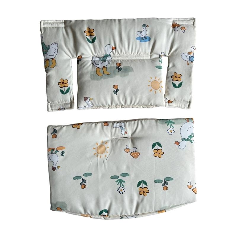 Breathable Cotton Infant Seat Cushion & Back Support Pad Set for Secure Nonslip Fit and Ergonomic Support Cushion