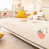 Cartoon Rabbit Sofa Cushion Non-Slip Thickening Sofa Cover Cushion Chenille Living Room Sofa Cover Universal Solid Color Mat