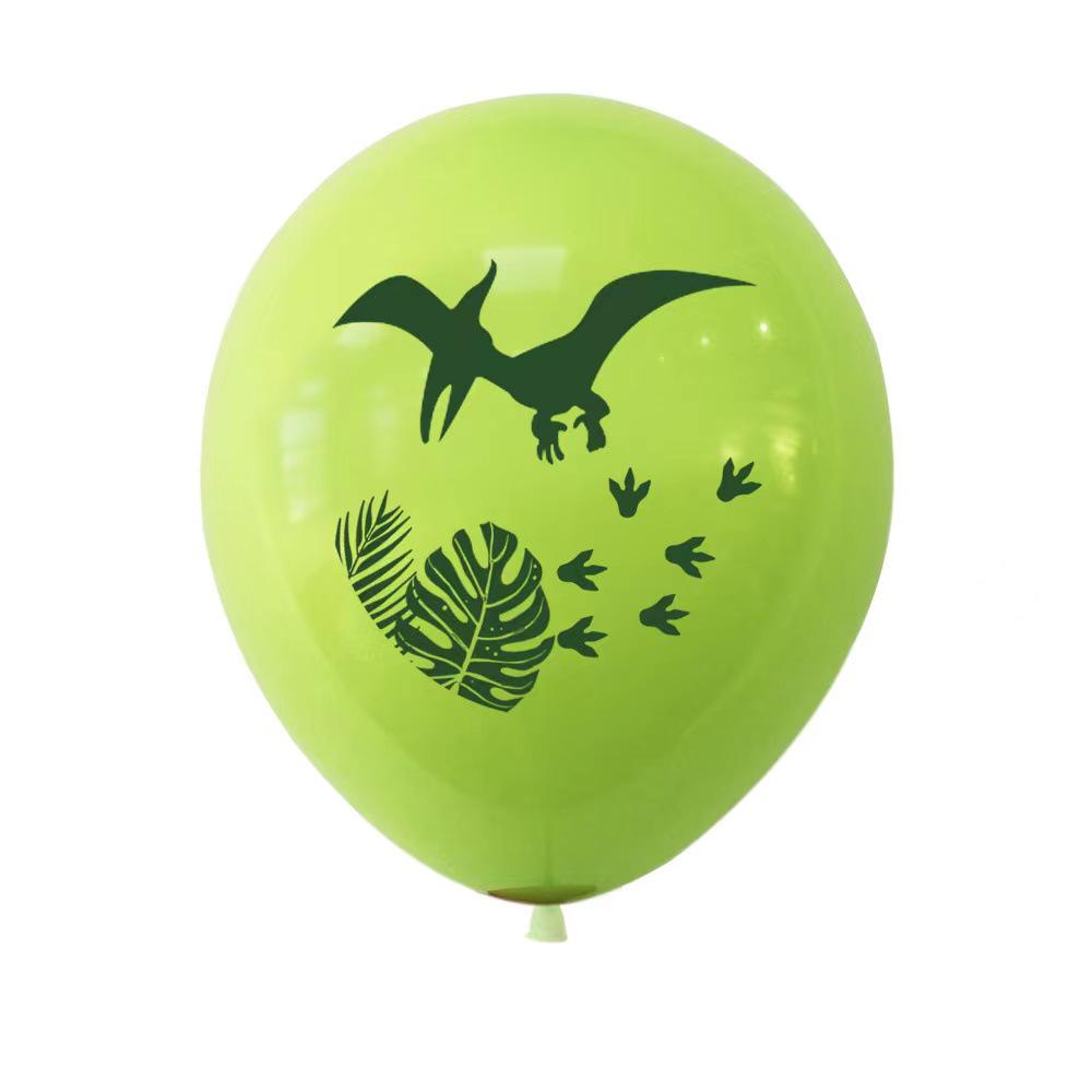 12-inch Green Jungle Dinosaur Latex Balloons - Birthday Party Set